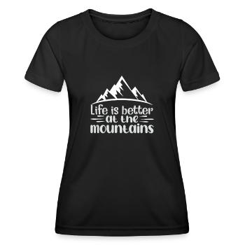 Abenteuer warten auf dich - Frauen Funktions-T-Shirt - Schwarz - Vorne - AI Model Female 172 light (172cm)