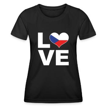 J’aime République tchèque Heart Flag République tchèque - T-shirt sport Femme - noir - Devant - AI Model Female 172 light (172cm)