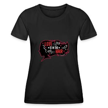 L’amour est dans les cheveux - T-shirt sport Femme - noir - Devant - AI Model Female 172 light (172cm)