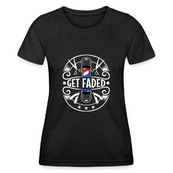Obtenez Faded Barber - T-shirt sport Femme - noir - Devant - AI Model Female 172 light (172cm)