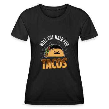 Coupera les cheveux pour les tacos - T-shirt sport Femme - noir - Devant - AI Model Female 172 light (172cm)