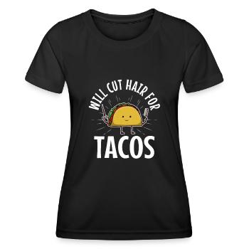 Coupera les cheveux pour les tacos - T-shirt sport Femme - noir - Devant - AI Model Female 172 light (172cm)