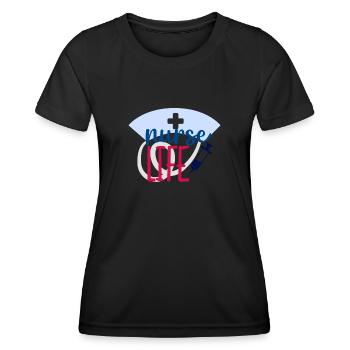 INFIRMIÈRE Infirmière - T-shirt sport Femme - noir - Devant - AI Model Female 172 light (172cm)