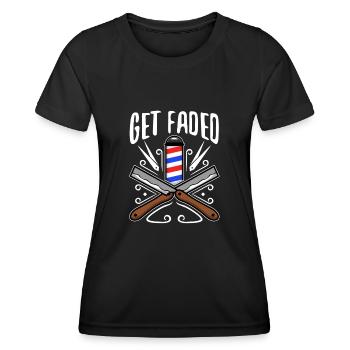 Obtenez Faded Barber - T-shirt sport Femme - noir - Devant - AI Model Female 172 light (172cm)