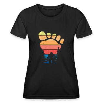 Bigfoot Footprint Cadeau Bigfoot Hunter - T-shirt sport Femme - noir - Devant - AI Model Female 172 light (172cm)