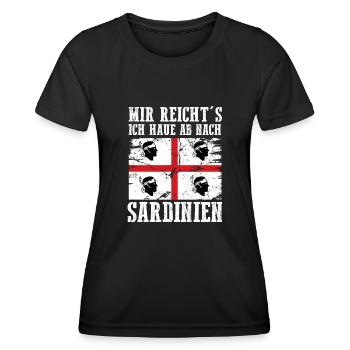 Sarde Sardische Flagge Sardegna Sardinien - Frauen Funktions-T-Shirt - Schwarz - Vorne - AI Model Female 172 light (172cm)