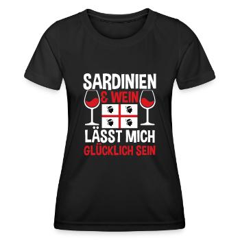 Sarde Sardische Flagge Sardegna Sardinien - Frauen Funktions-T-Shirt - Schwarz - Vorne - AI Model Female 172 light (172cm)