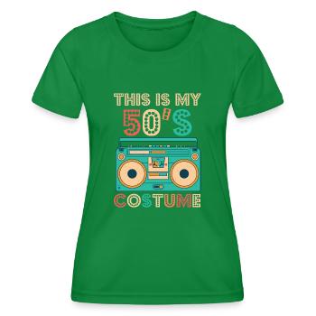 This Is My 50s Costume Shirt 1950s Retro Vintage - Frauen Funktions-T-Shirt - Kelly Green - Vorne - AI Model Female 172 dark (172cm)