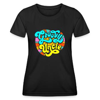 Groovy Onkel - Frauen Funktions-T-Shirt - Schwarz - Vorne - AI Model Female 172 light (172cm)