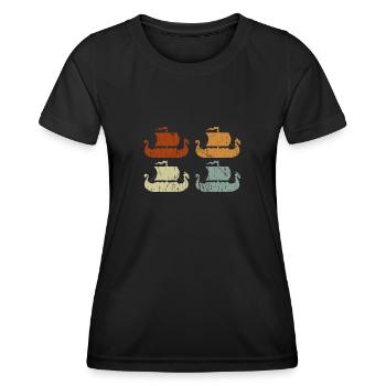 Nordische Mythologie Wikinger Nordisch Odin - Frauen Funktions-T-Shirt - Schwarz - Vorne - AI Model Female 172 light (172cm)