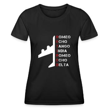 Romeo Echo Tango India Romeo Echo Delta - Women's Functional T-Shirt - black - Front - AI Model Female 172 light (172cm)