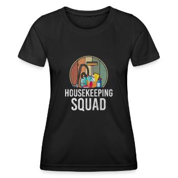 Escouade d’entretien ménager Vintage Housekeeper Cleaner - T-shirt sport Femme - noir - Devant - AI Model Female 172 light (172cm)