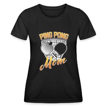 Cool Ping Pong Mom Ping Pongspieler Mama - Frauen Funktions-T-Shirt - Schwarz - Vorne - AI Model Female 172 light (172cm)