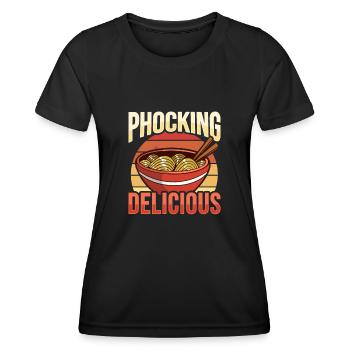 Phocking Delicious Pho asiatische Pho-Nudelsuppe - Frauen Funktions-T-Shirt - Schwarz - Vorne - AI Model Female 172 light (172cm)