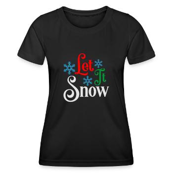 Lass es schneien Ugly Christmas Sweater - Frauen Funktions-T-Shirt - Schwarz - Vorne - AI Model Female 172 light (172cm)