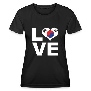 J’adore le drapeau du cœur de la Corée du Sud La Corée du Sud - T-shirt sport Femme - noir - Devant - AI Model Female 172 light (172cm)
