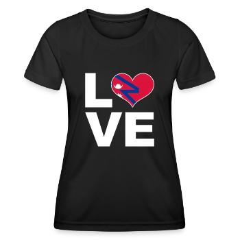 Ich liebe Nepal Herz Flagge Nepal - Frauen Funktions-T-Shirt - Schwarz - Vorne - AI Model Female 172 light (172cm)