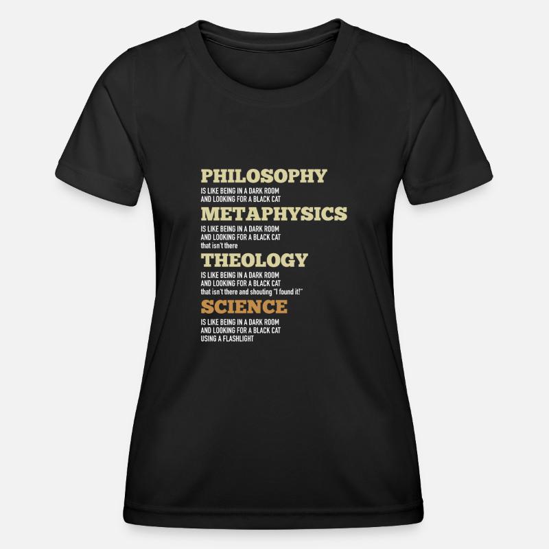 Philosophy Metaphysics Theology Science Black Cat - Women's Functional T-Shirt - black