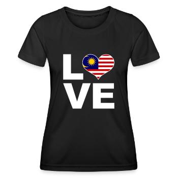 Ich liebe Malaysia Herz Flagge Malaysia - Frauen Funktions-T-Shirt - Schwarz - Vorne - AI Model Female 172 light (172cm)