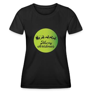 Funny Merry Christmas Christmas Design - Women's Functional T-Shirt - black - Front - AI Model Female 172 light (172cm)