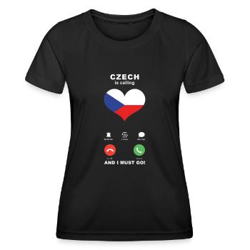 Tschechien is calling Tschechien Herz Souvenir - Frauen Funktions-T-Shirt - Schwarz - Vorne - AI Model Female 172 light (172cm)