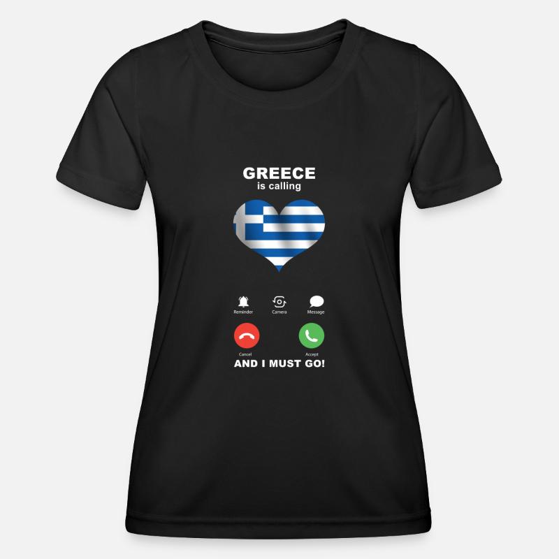 Greece is calling Greece Heart Souvenir - Women's Functional T-Shirt - black