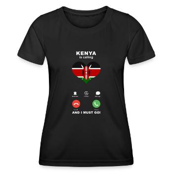 Le Kenya appelle Kenya Heart Souvenir - T-shirt sport Femme - noir - Devant - AI Model Female 172 light (172cm)