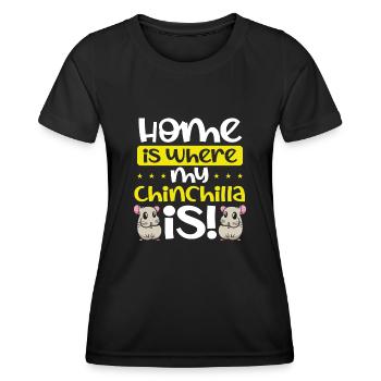 La maison est l’endroit où se trouve mon chinchilla - T-shirt sport Femme - noir - Devant - AI Model Female 172 light (172cm)