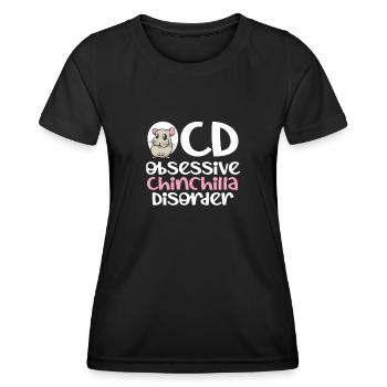Maladie obsessionnelle du chinchilla - T-shirt sport Femme - noir - Devant - AI Model Female 172 light (172cm)