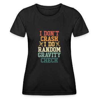 Je ne plante pas, je fais du hasard - T-shirt sport Femme - noir - Devant - AI Model Female 172 light (172cm)