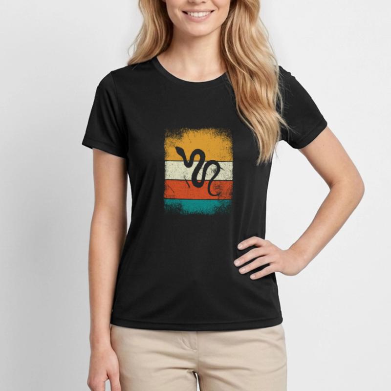 Snake Retro Reptile Python Gift idea Frauen Funktions-T-Shirt