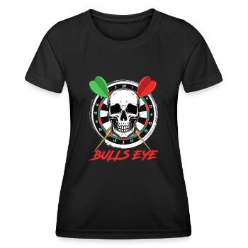 Bullseye Darts Bone Face Dartboard Dart - T-shirt sport Femme - noir - Devant - AI Model Female 172 light (172cm)