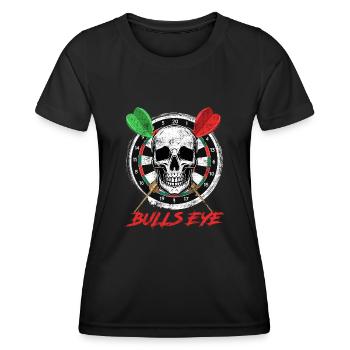 Bullseye Darts Bone Face Dartboard Dart - T-shirt sport Femme - noir - Devant - AI Model Female 172 light (172cm)