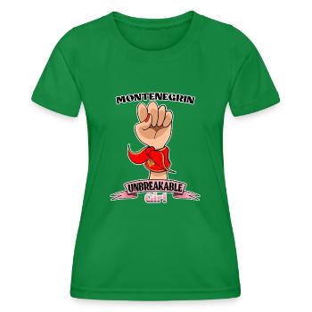 Montenegrin Girl Unbreakable I Heritage - Women's Functional T-Shirt - kelly green - Front - AI Model Female 172 dark (172cm)