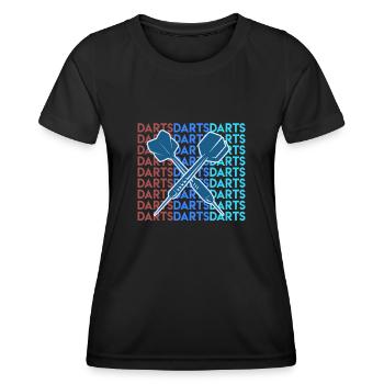 Fléchettes Jouer Fléchettes Flèches Fléchettes Vol Fléchettes - T-shirt sport Femme - noir - Devant - AI Model Female 172 light (172cm)