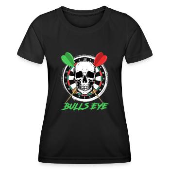 Bullseye Darts Bone Face Dartboard Dart - T-shirt sport Femme - noir - Devant - AI Model Female 172 light (172cm)
