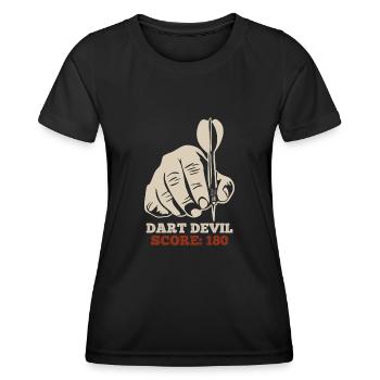 Dart Devil Score Dartpfeile 180 en fléchettes - T-shirt sport Femme - noir - Devant - AI Model Female 172 light (172cm)