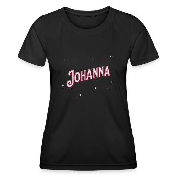 Nom de Johanna personnalisé - T-shirt sport Femme - noir - Devant - AI Model Female 172 light (172cm)
