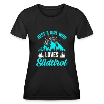 Just a girl who loves Südtirol Südtiroler Italien - Frauen Funktions-T-Shirt - Schwarz - Vorne - AI Model Female 172 light (172cm)