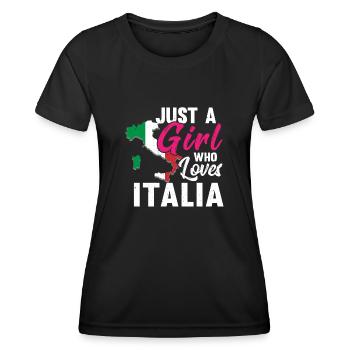 Just a girl who loves italia Italien - Frauen Funktions-T-Shirt - Schwarz - Vorne - AI Model Female 172 light (172cm)