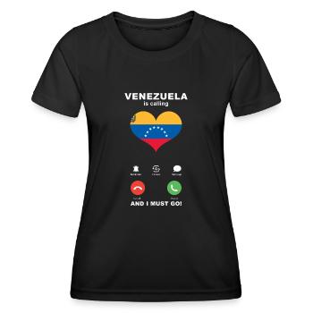 Le Venezuela appelle Venezuela Heart Souvenir - T-shirt sport Femme - noir - Devant - AI Model Female 172 light (172cm)