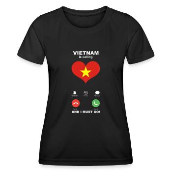 Le Vietnam appelle Vietnam Heart Souvenir - T-shirt sport Femme - noir - Devant - AI Model Female 172 light (172cm)