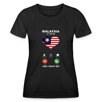 Malaysia is calling Malaysia Herz Souvenir - Frauen Funktions-T-Shirt - Schwarz - Vorne - AI Model Female 172 light (172cm)