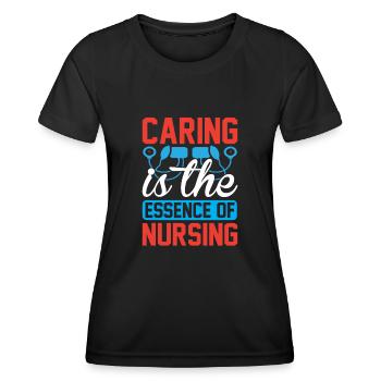 Fürsorge ist das Wesen einer Krankenschwester - Frauen Funktions-T-Shirt - Schwarz - Vorne - AI Model Female 172 light (172cm)