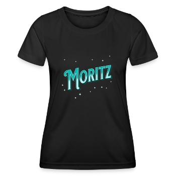 Moritz name personalized - Women's Functional T-Shirt - black - Front - AI Model Female 172 light (172cm)