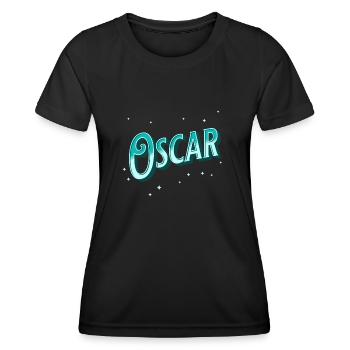 Oscar Namen personalisiert - Frauen Funktions-T-Shirt - Schwarz - Vorne - AI Model Female 172 light (172cm)