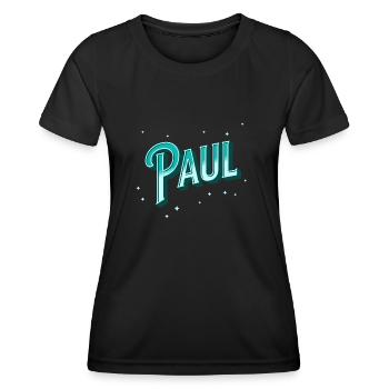 Paul name personalized - Women's Functional T-Shirt - black - Front - AI Model Female 172 light (172cm)