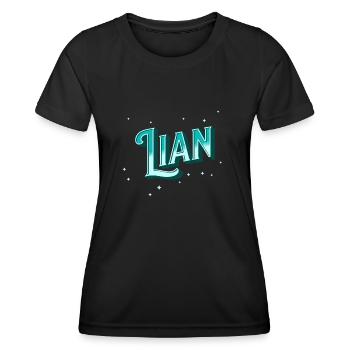 Noms Lian personnalisés - T-shirt sport Femme - noir - Devant - AI Model Female 172 light (172cm)
