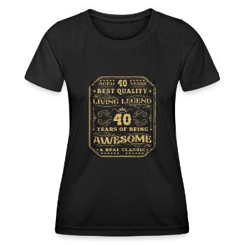 40 Geburtstag 40 Jahre Mann 40 jahre legende 40 - Frauen Funktions-T-Shirt - Schwarz - Vorne - AI Model Female 172 light (172cm)