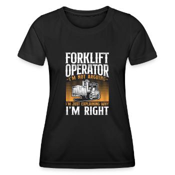 Certified Forklift Truck Operator - Frauen Funktions-T-Shirt - Schwarz - Vorne - AI Model Female 172 light (172cm)